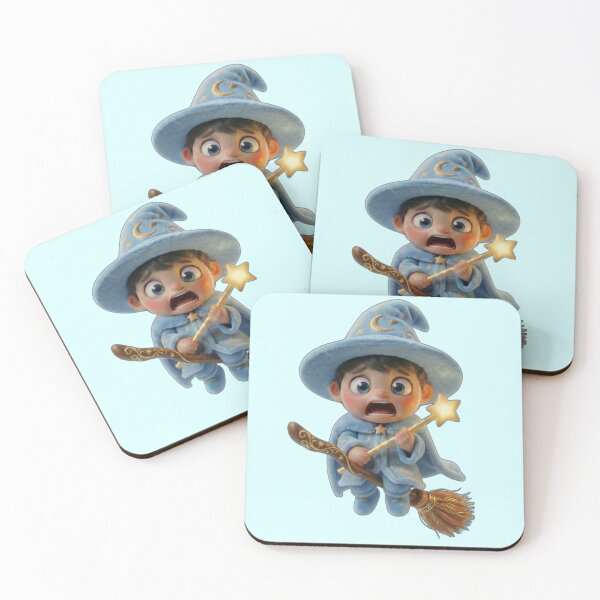 Item preview, Funny Scared Baby Wizard Flying Broomstick designed and sold by PixMoody.