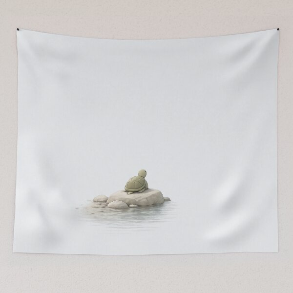 Item preview, Turtle by the Water – Calm Nature Illustration designed and sold by Ombrya.