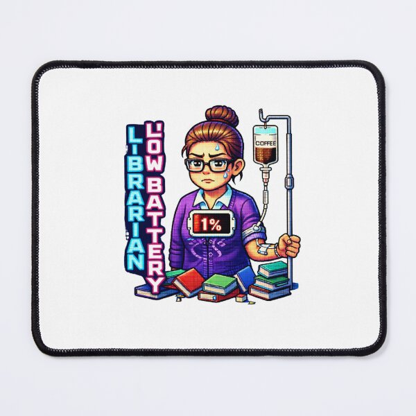Item preview, Y2K Librarian Sticker - Low Battery Warning designed and sold by OrikuStudio.