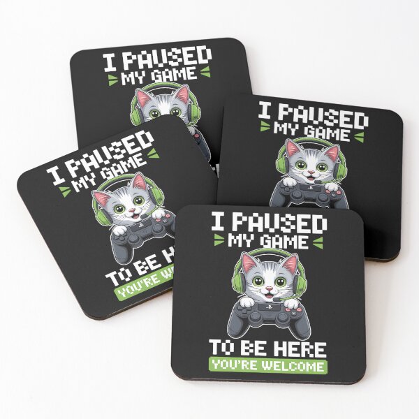 Item preview, I Paused My Game To Be Here Gamer Cat Video Games Grunge designed and sold by LittleBO5.