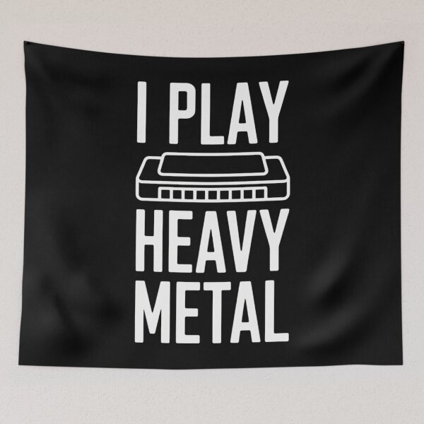 Item preview, I Play Heavy Metal  Funny Harmonica Band Music Blues designed and sold by LittleBO5.