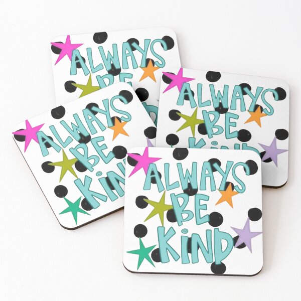 Item preview, Always Be Kind Teal Text with Colorful Stars Sticker designed and sold by ZyVoAli.