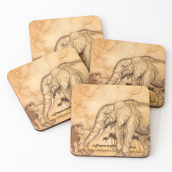 Item preview, Arthur Rackham - Aesop's Fables 1912 - Lion, Jupiter & Elephant designed and sold by Grand Illusions.