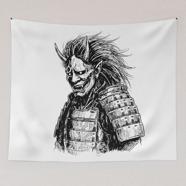 Item preview, Noh Mask Oni - Japanese Cyber Oni designed and sold by bapupa.