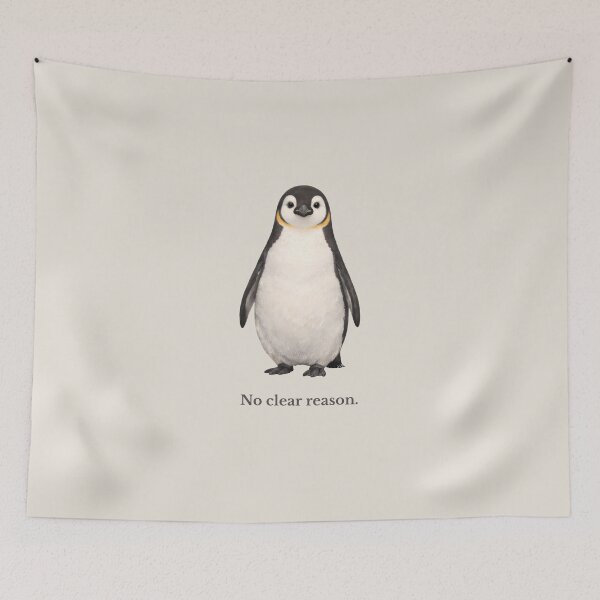 Item preview, No Clear Reason Penguin – Minimalist Illustration designed and sold by Ombrya.
