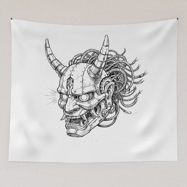 Item preview, Robotic Hannya Headpiece - Japanese Cyberpunk Oni designed and sold by bapupa.