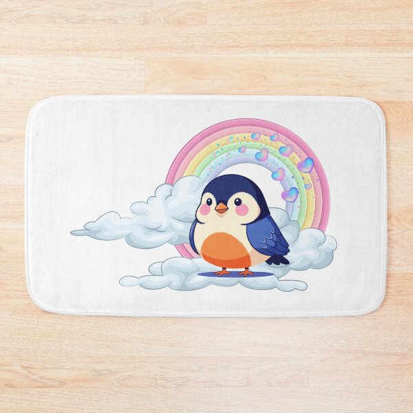 Item preview, Sweet Songbird - Plump Bird on a Cloud with Rainbow Hearts designed and sold by Love3Happy.