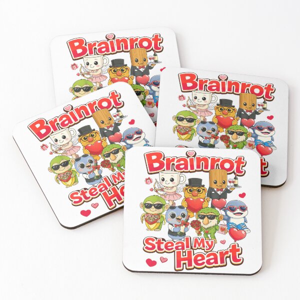 Item preview, Brainrot Steal My Heart Cute Cartoon Characters Valentines Day Funny Internet Culture Art designed and sold by EvelysEmelia.