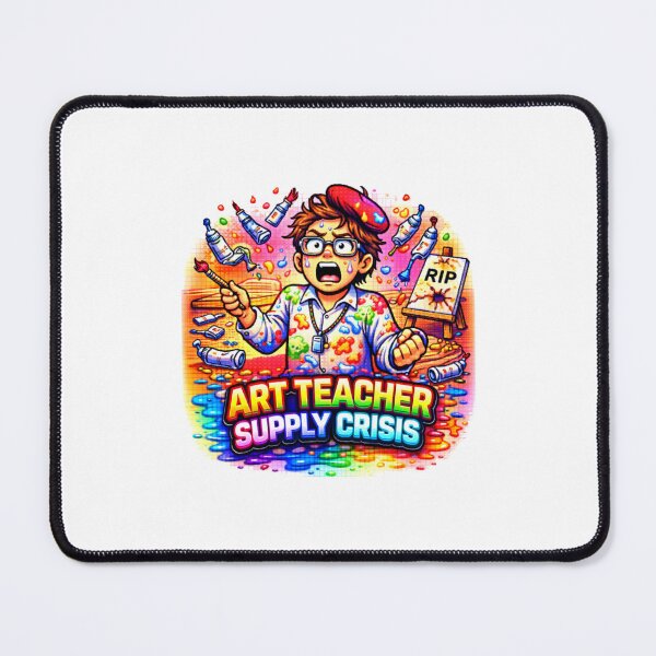 Item preview, Y2K Art Teacher Sticker - Supply Crisis Panic designed and sold by OrikuStudio.