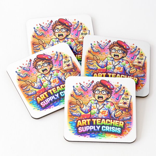 Item preview, Y2K Art Teacher Sticker - Supply Crisis Panic designed and sold by OrikuStudio.