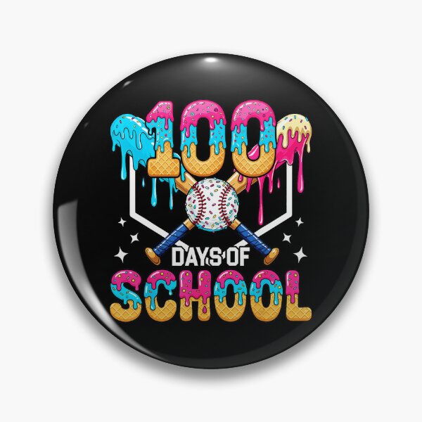 Item preview, 100 Days of School Baseball Drip Graphic designed and sold by miaa-artistshop.