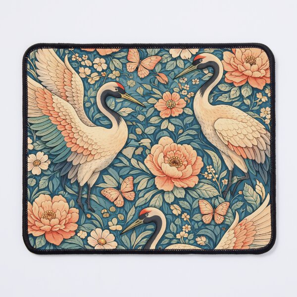 Artikelvorschau, Kranich- und Schmetterlings-Tessellation entworfen und verkauft von TenderPawStudio.
