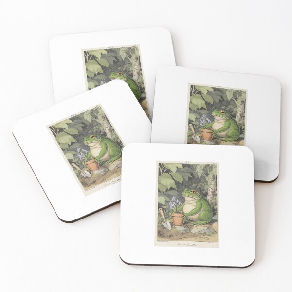 Item preview, Gardening Frog Art / Cottagecore Frog Illustration designed and sold by PictorialWhimsy.