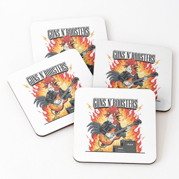 Item preview, Guns N Roosters – Hard Rock Chicken Band Parody Sticker designed and sold by Imaginarium of Chaos falcon88 .