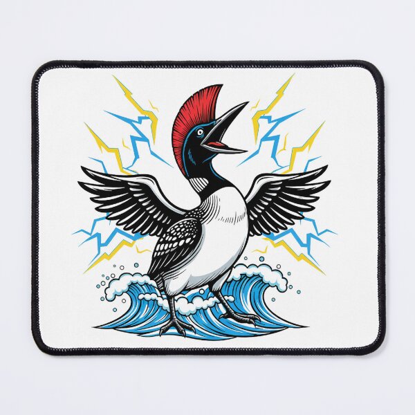 Item preview, Cool Punk Loon Rocker T-Shirt | Mohawk Bird Lightning Comic Style Graphic Tee designed and sold by ZyxDes.