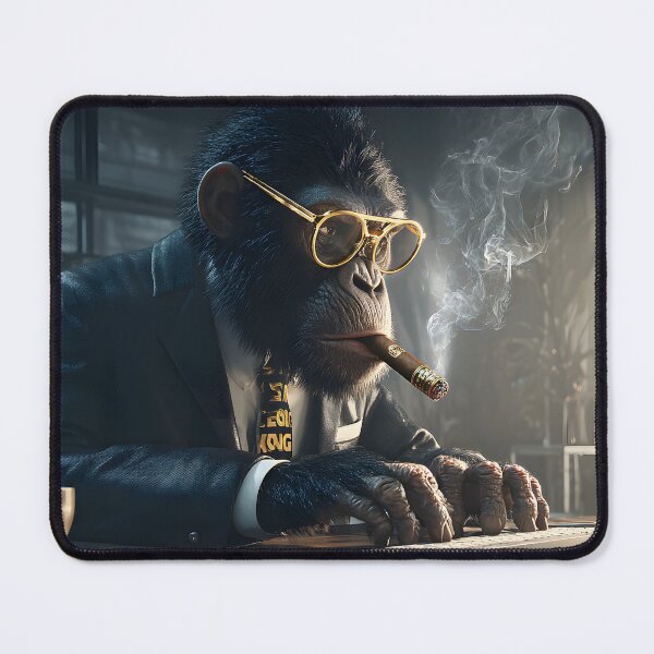 Item preview, Stylish Monkey Businessman at a Computer Desk designed and sold by Artessie.