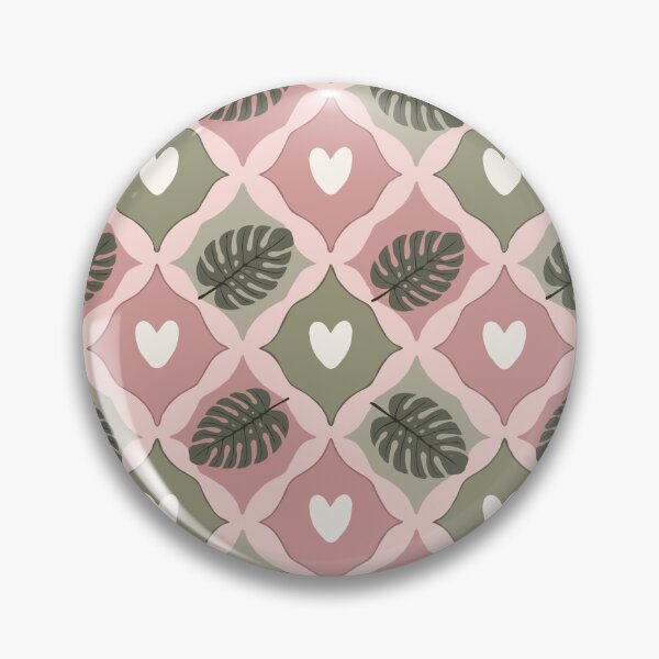 Item preview, Soft Pastel Rhombus Pattern with Heart and Monstera Leaf Motifs in a Repeating Design Seamless Pattern designed and sold by FRH Design ⭐⭐⭐⭐⭐.