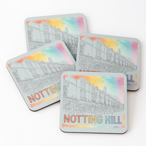 Item preview, Notting Hill London – Colorful Street Typography Art designed and sold by IsyLaneDesign.