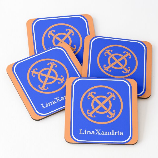 Item preview, LinaXandria - Logo, w. name, Orange background designed and sold by LinaXandria.