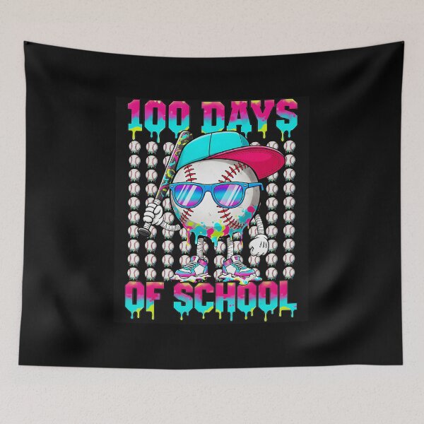 Item preview, 100 DAYS OF SCHOOL Baseball Ice Cream Drip Graphic designed and sold by miaa-artistshop.