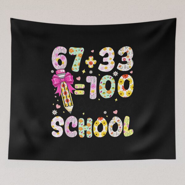 Item preview, 67 + 33 = 100 Days of School Six Seven Numbers Design designed and sold by gladysenglish.