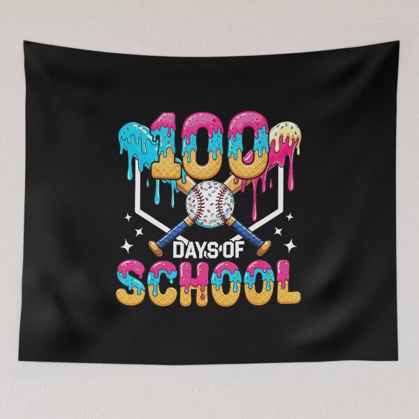Item preview, 100 DAYS OF SCHOOL Baseball Ice Cream Drip Graphic designed and sold by miaa-artistshop.