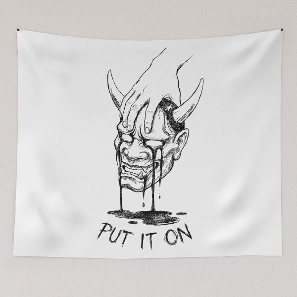 Item preview, The Offering - Japanese Oni Mask designed and sold by bapupa.