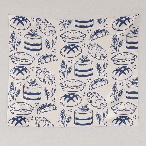 Item preview, Bakery Illustration  - Bread & Pastries Print Canvas designed and sold by MakitoDesign.