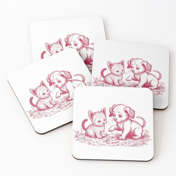 Item preview, Playtime in the garden, puppy and kitten designed and sold by AestheticsTime.