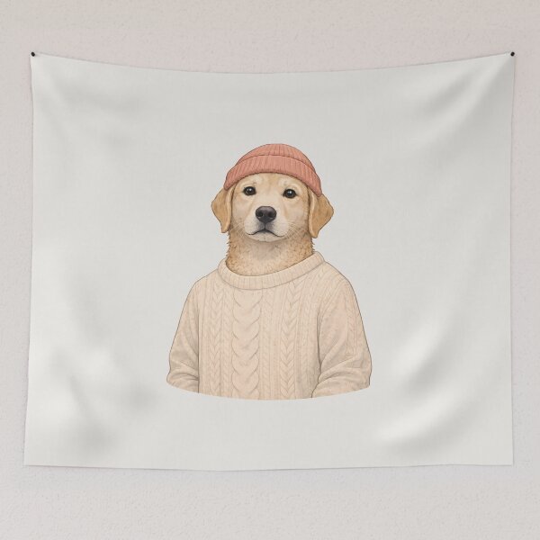 Item preview, Quiet Dog in Knit Sweater Illustration designed and sold by Ombrya.