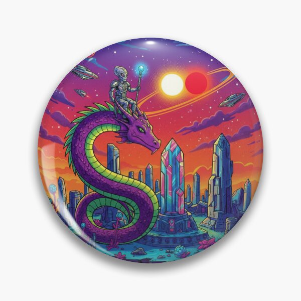 Item preview, Alien Realm – Sci-Fi Dragon & Crystal World designed and sold by Dogandesighn.