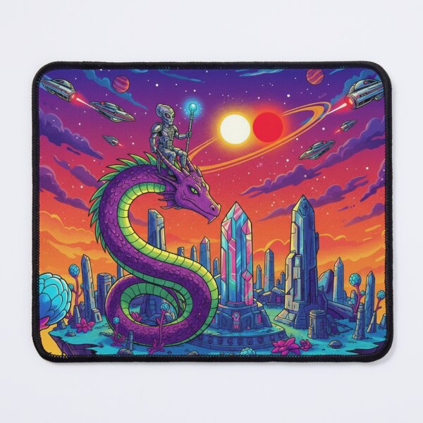Item preview, Alien Realm – Sci-Fi Dragon & Crystal World designed and sold by Dogandesighn.