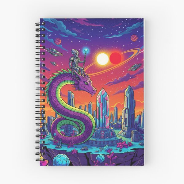 Item preview, Alien Realm – Sci-Fi Dragon & Crystal World designed and sold by Dogandesighn.
