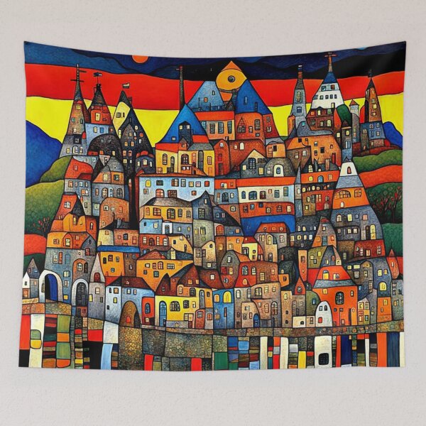 Item preview, Reflected Village designed and sold by George Hutton Hunter.