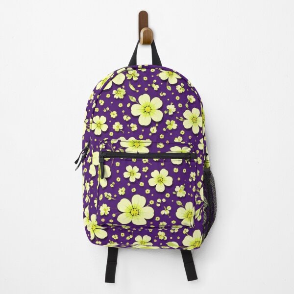 Item preview, Retro Floral Pattern with Small Light Green Flowers on Purple Background – AI Generated Art designed and sold by Cleora Art .