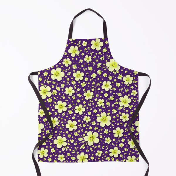Item preview, Retro Floral Pattern with Small Light Green Flowers on Purple Background – AI Generated Art designed and sold by Cleora Art .