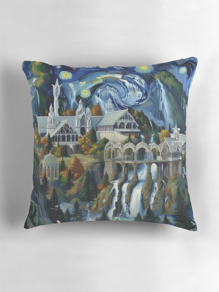 Thumbnail 3 of 4, Pillow, More-Starry Rivendell designed and sold by VanGeek90.