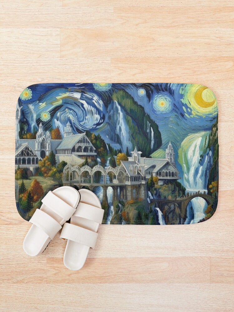Thumbnail 1 of 6, Bath Mat, More-Starry Rivendell designed and sold by VanGeek90.