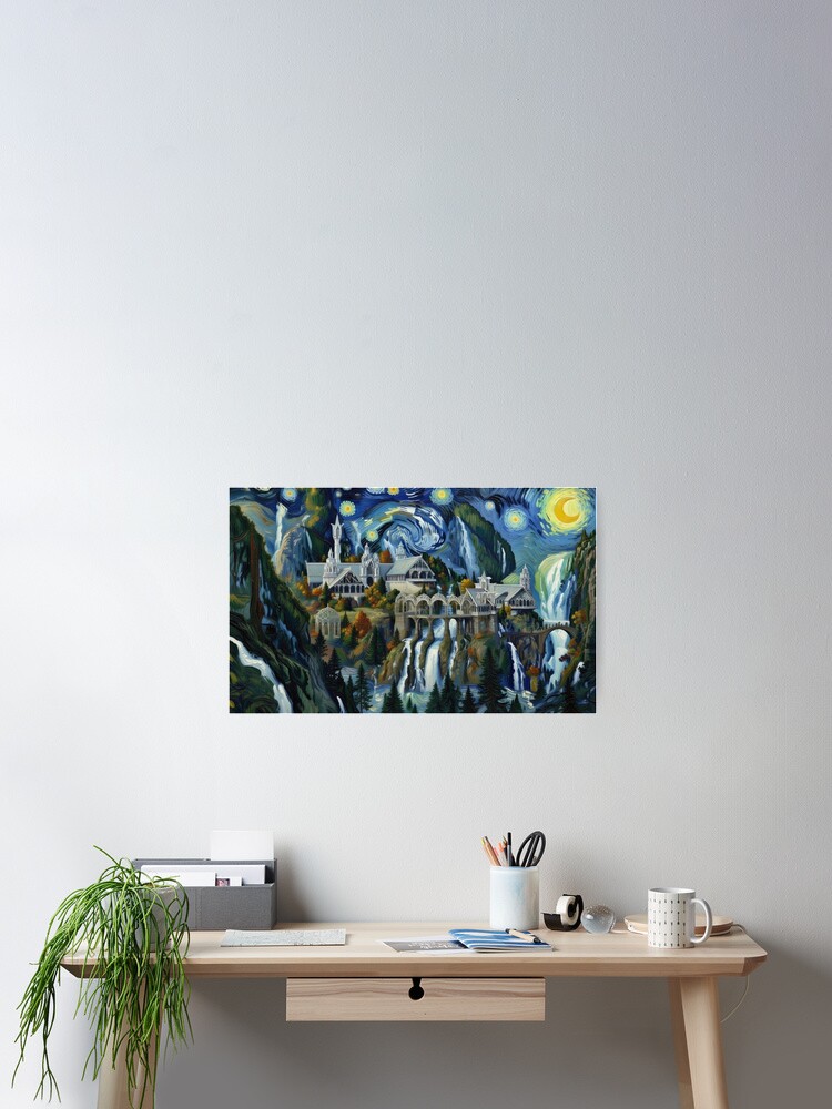 Thumbnail 2 of 3, Poster, More-Starry Rivendell designed and sold by VanGeek90.