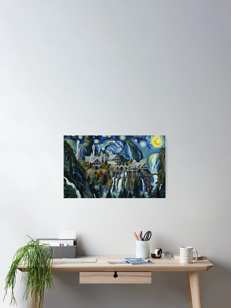 Thumbnail 2 of 3, Poster, More-Starry Rivendell designed and sold by VanGeek90.
