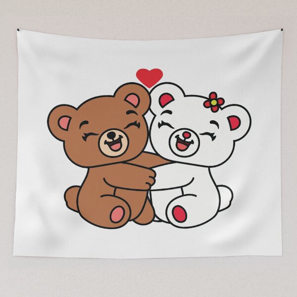 Item preview, Cute Hugging Teddy Bears Love – Adorable Valentine Bear designed and sold by MarshallStickerX.