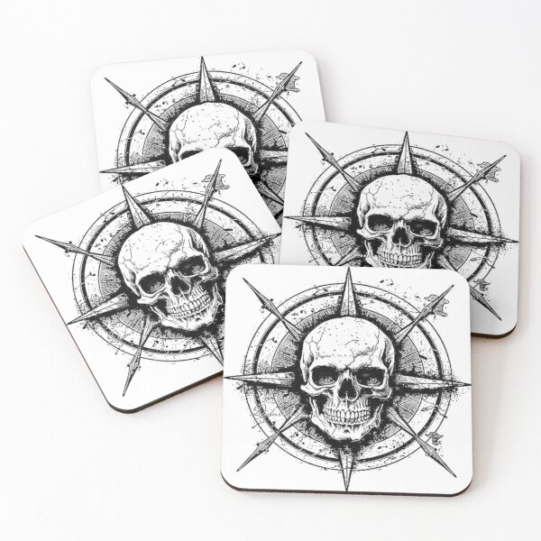 Item preview, Gothic Skull Compass Dark Art designed and sold by SkullVibe Collective.