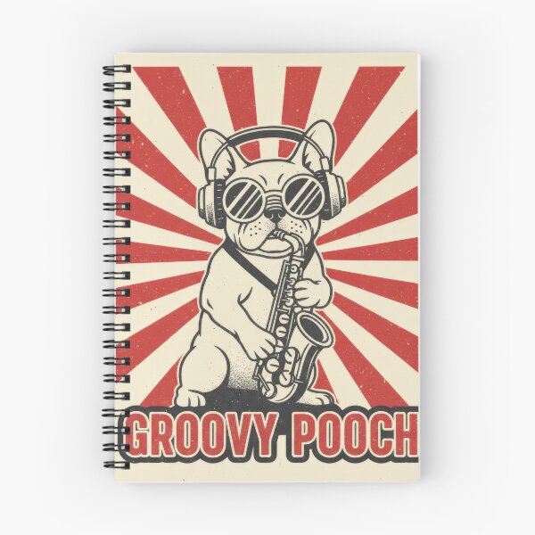 Item preview, Groovy Pooch Saxophone Frenchie Retro Art designed and sold by seven things shop.
