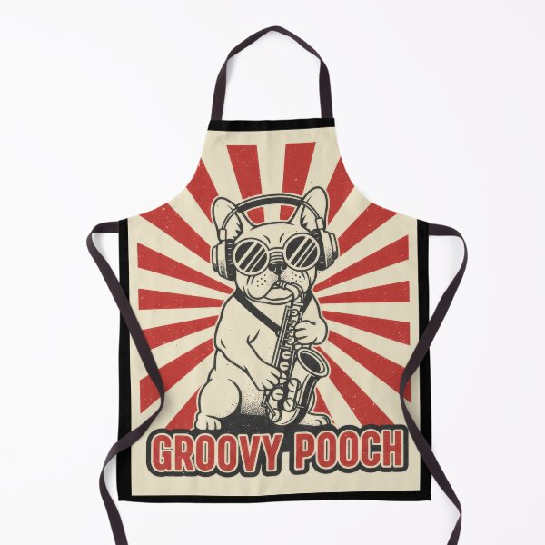 Item preview, Groovy Pooch Saxophone Frenchie Retro Art designed and sold by seven things shop.