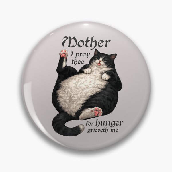 Item preview, Tuxedo Cat Mom Funny Hungry Round Cat Meme Shirt BLACK FONT designed and sold by Ineli.