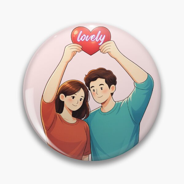Item preview, Lovely – Cute Couple Holding a Heart designed and sold by mycreastyle.