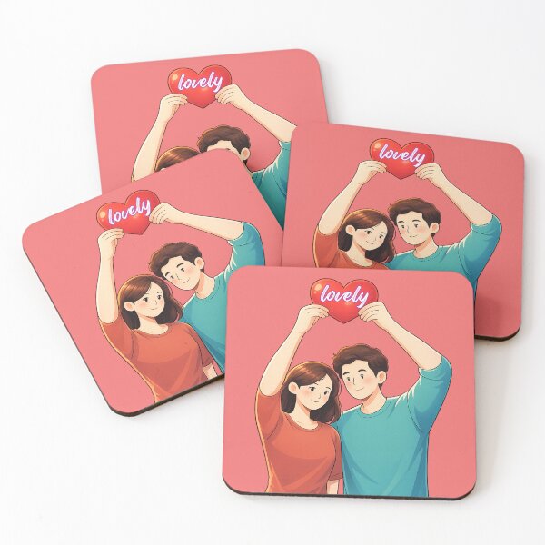Item preview, Lovely – Cute Couple Holding a Heart designed and sold by mycreastyle.