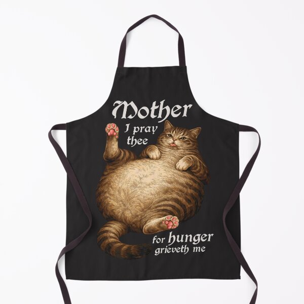 Item preview, Tabby Cat Mom Funny Hungry Round Cat Meme Shirt WHITE FONT designed and sold by Ineli.