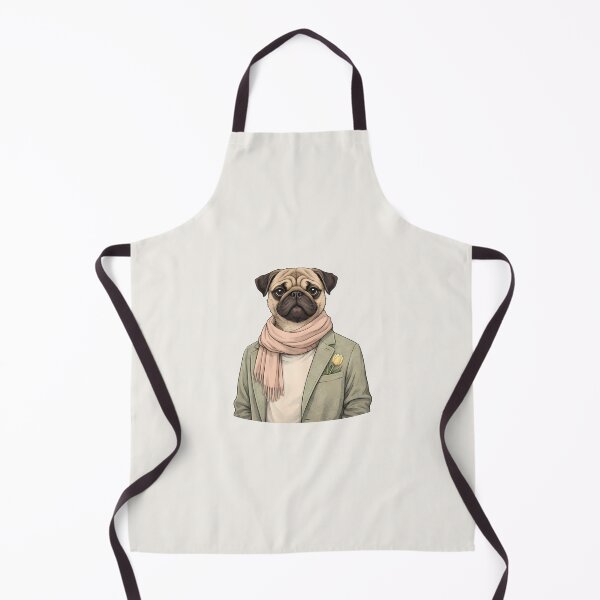 Item preview, Quiet Pug with Tulip Illustration designed and sold by Ombrya.
