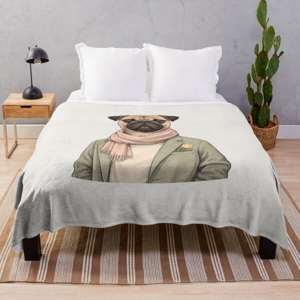Item preview, Quiet Pug with Tulip Illustration designed and sold by Ombrya.